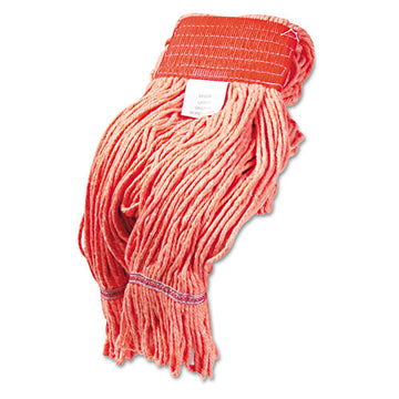 Boardwalk® Super Loop Wet Mop Head, Cotton-synthetic Fiber, 5" Headband, Large Size, Orange, 12-carton freeshipping - TVN Wholesale